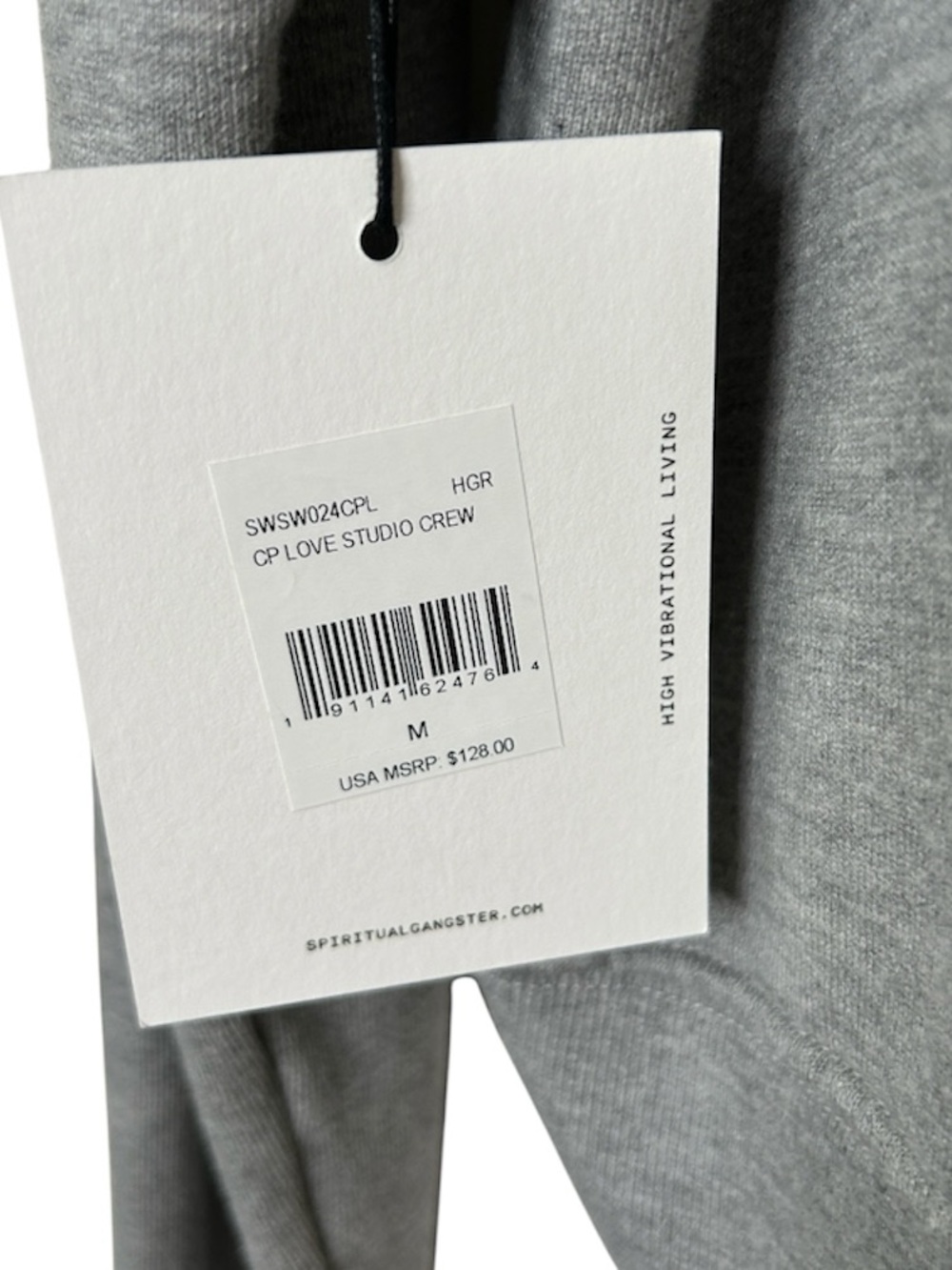 Spiritual Gangster Club Pilates Cropped Sweatshirt Gray Size M NWT - Picture 3 of 8